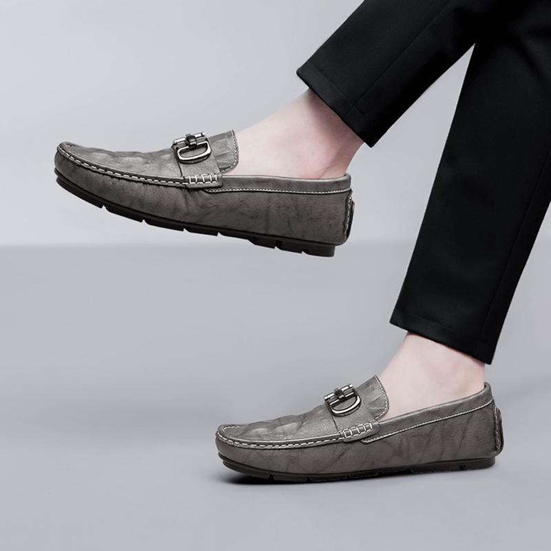Fashion Man Walking Shoes Moccasins Genuine Leather Men Loafers Handmade Slip On Footwear Classic Business Shoes Breathable Male Flats