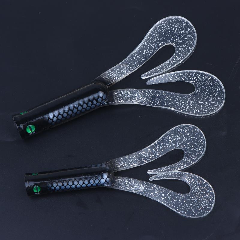 1Pc Twin Tail Trailer Soft Fishing Lures Silicone Spinning Souple 145Mm/21.7G 175Mm/36.7G For Pike Lw234