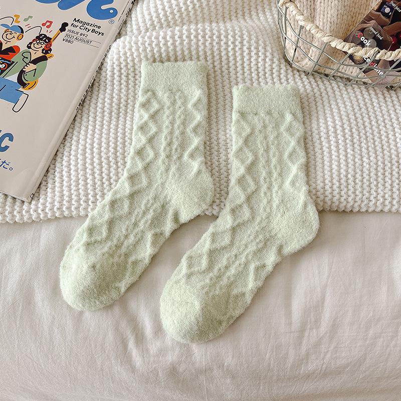 Australische Samtsocken für Damen Herbst und Winter, Nerzsamtsocken, Wadenlange Socken, Mit Samt verdickt, Warme Schlafsocken