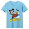 Children's Short-Sleeve Mickey Mouse and Donald Duck Cartoon Print T-Shirt Casual Round Neck Breathable Parent-Child Top