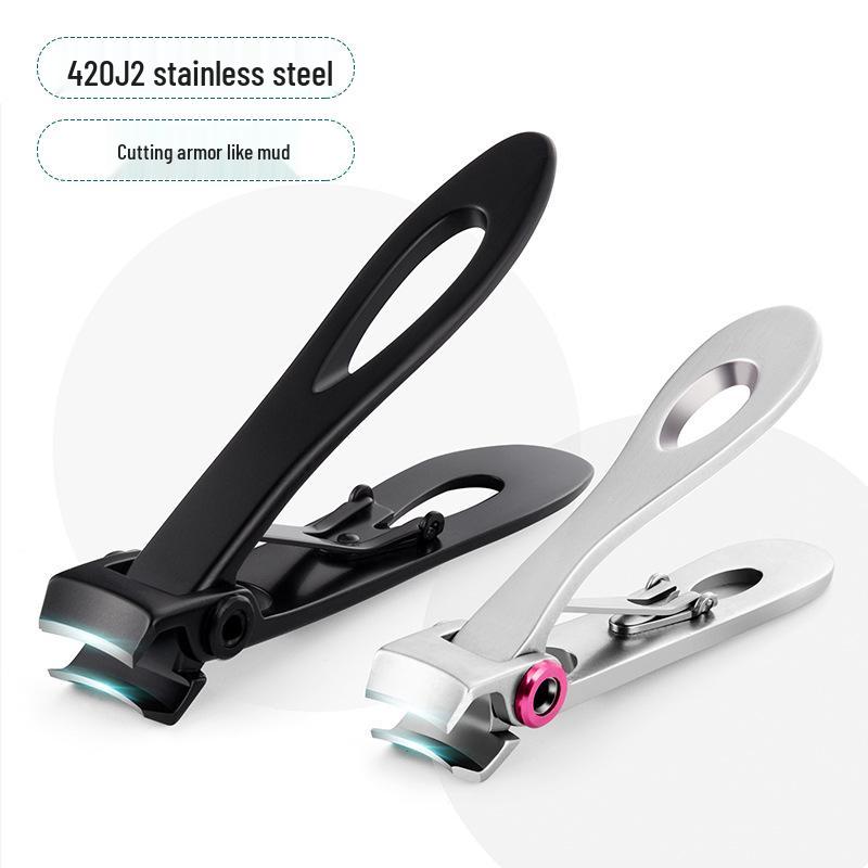 Large Opening Stainless Steel Anti-Splash Nail Clippers for Thick, Hard Nails & Onychomycosis Repair