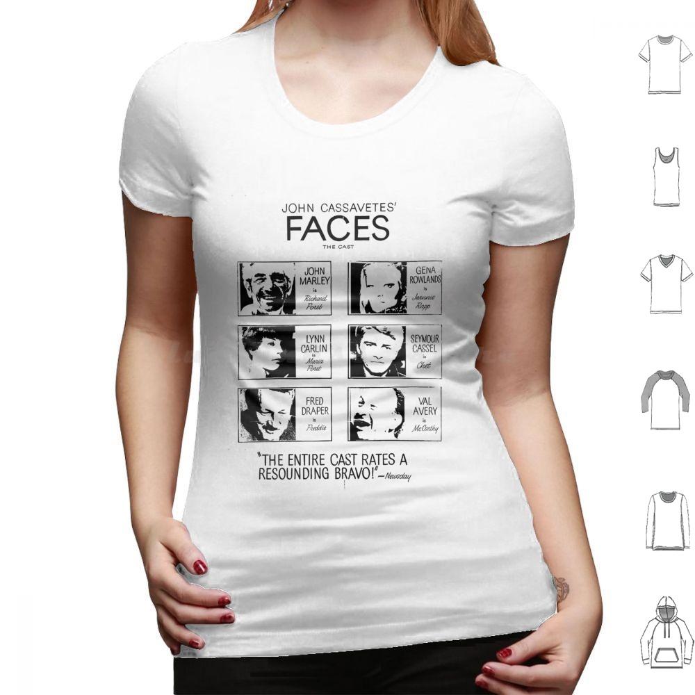 Faces  1968  Movie Poster T Shirt Big Size 100 Cotton Gena Rowlands John Cassavetes A Woman Under The Influence Film Peter