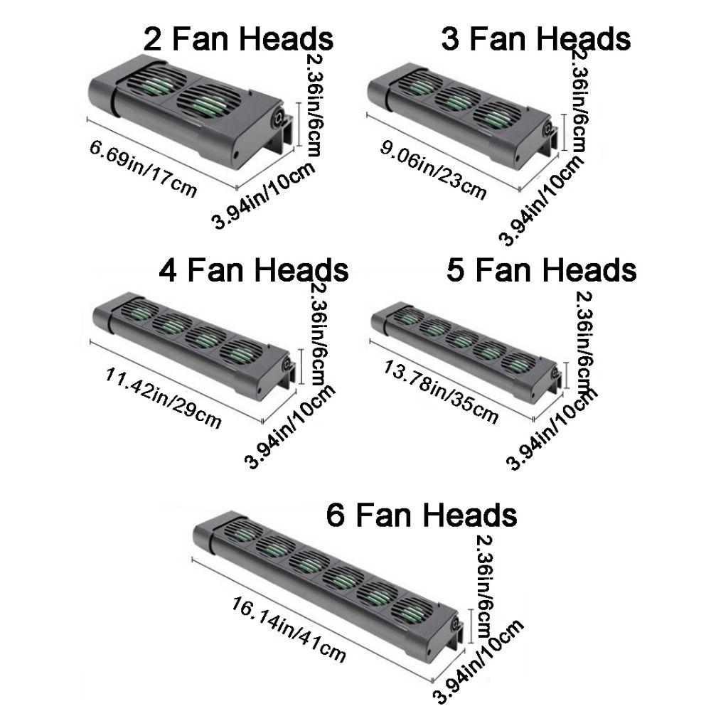 135° Rotation Aquarium Cooling Fans 2/3/4/5/6 Head System Chiller Control  Cool Down Temperature