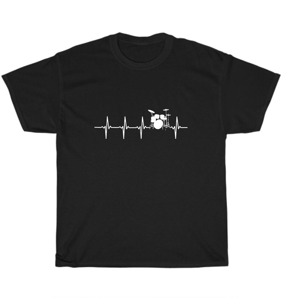 Drums Heartbeat EKG Pulseline Drummers Percussionists T-Shirt Unisex Tee Gift