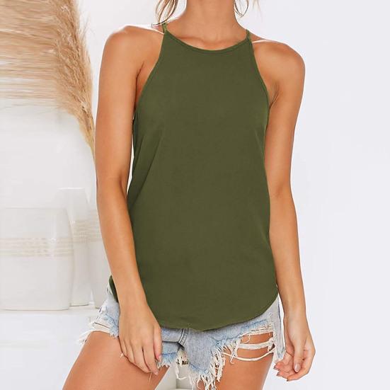 Slim Women Vest Bright-colored Cotton Blend Casual Style Skin-friendly Summer Vest for Dating