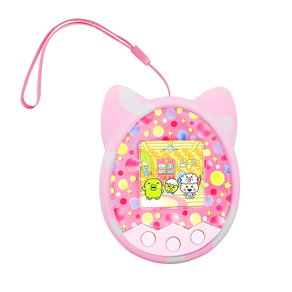 

Мягкий силиконовый чехол для комплексной защиты в форме мультяшного кота, чехол для игрового автомата для домашних животных, устойчивый к царапинам для Tamagotchi Mix/PS/Idl/Id розовый