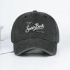 Saint Barth The Place To Be Trykk Vasket Basecap Justerbar Unisex Sommerferie Solhatt