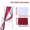 Chiffon Chair Sash Wedding Party Supplies Wedding Aisle Decorations Party Banquet Event Baby Shower Chair Decor Party Decoration