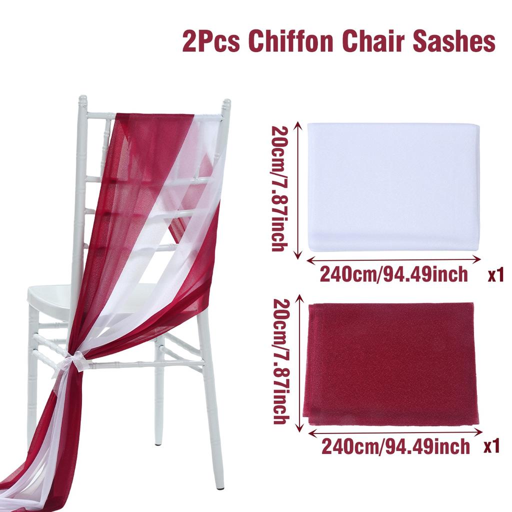 Chiffon Chair Sash Wedding Party Supplies Wedding Aisle Decorations Party Banquet Event Baby Shower Chair Decor Party Decoration