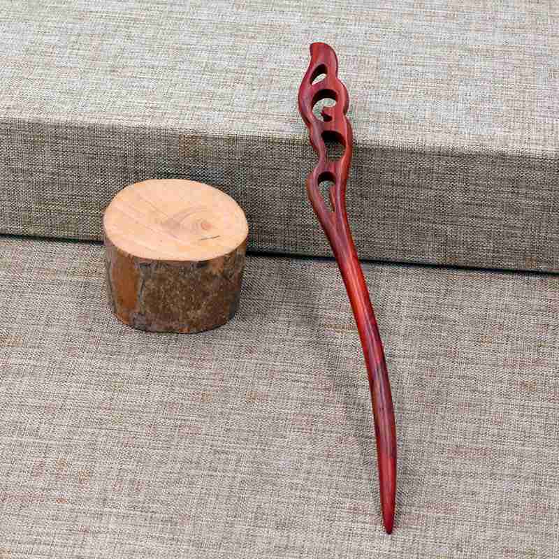Hair Clasp Girls New Handmade Classical Hairpin Wholesale Updo Red Sandalwood Rosewood Hairpin Ladies Red Sandal Wood