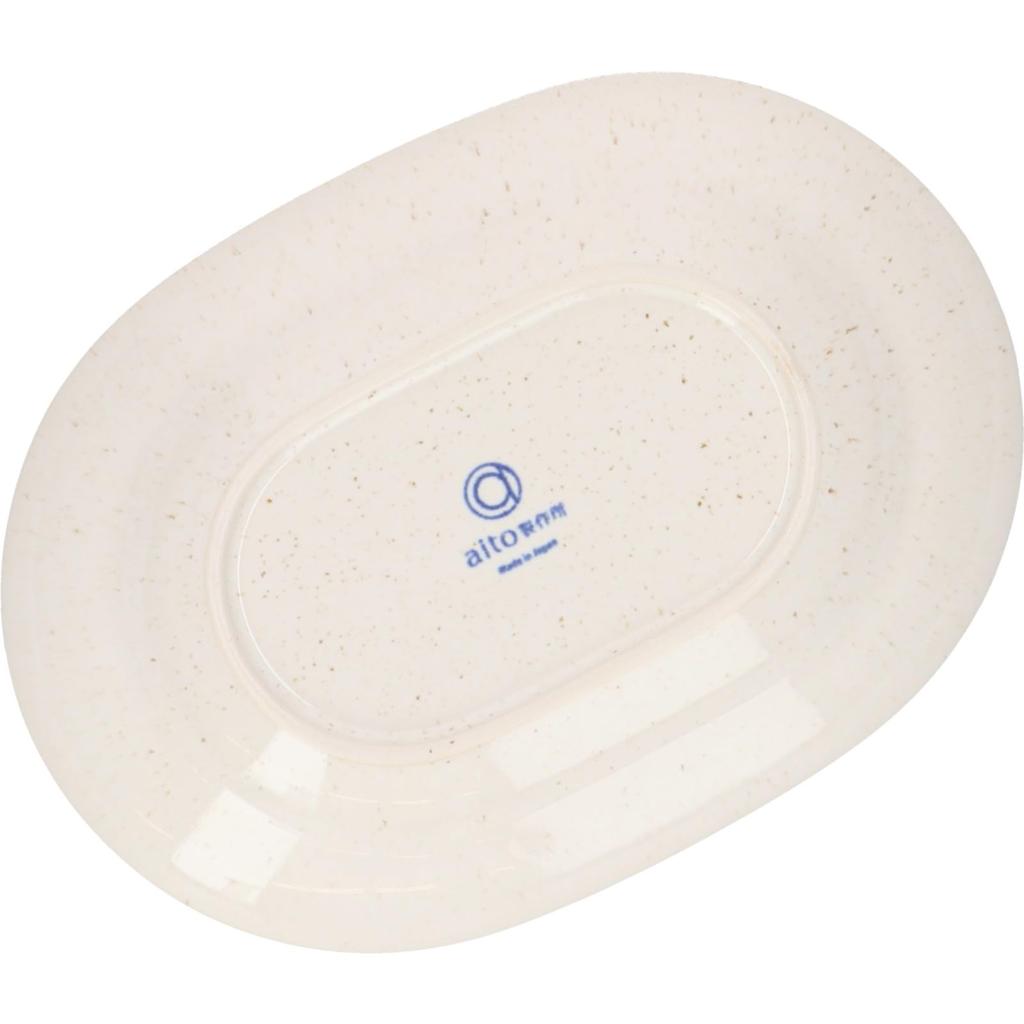 Aito Seisakusho Oval 21 X 15 Floral Mino Dishwasher Made In Japan "Garden" Plate, Medium, Approx. Cm, Pattern, White, Ware, Safe,
