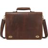 Fashion Retro large capacity leather mens briefcase top layer leather laptop bag crazy horse skin 15 inch computer Messenger bag