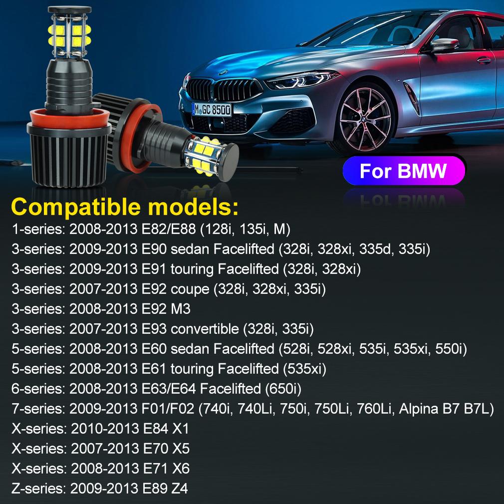 2pcs H8 LED Angel Eyes Headlight Led Marker Lights Canbus for BMW X5 E70 X6 E71 E90 E91 E92 M3 E89 E82 E87 Auto Head Lamp 12V