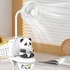 Ventilador USB de Escritorio con Forma de Inodoro con Portalápices Pegatinas DIY Lindo Mini Ventilador de Refrigeración para Oficina Hogar Gadget Flexible Regalo para Decoración de Escritorio