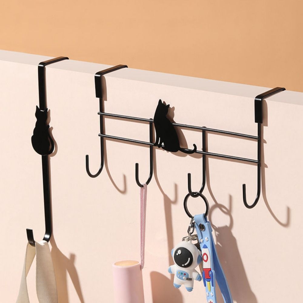 

1/3/4 Hooks Clothes Hat Bag Hook Iron Over Door Hooks Cute Metal Door Hooks Bathroom
