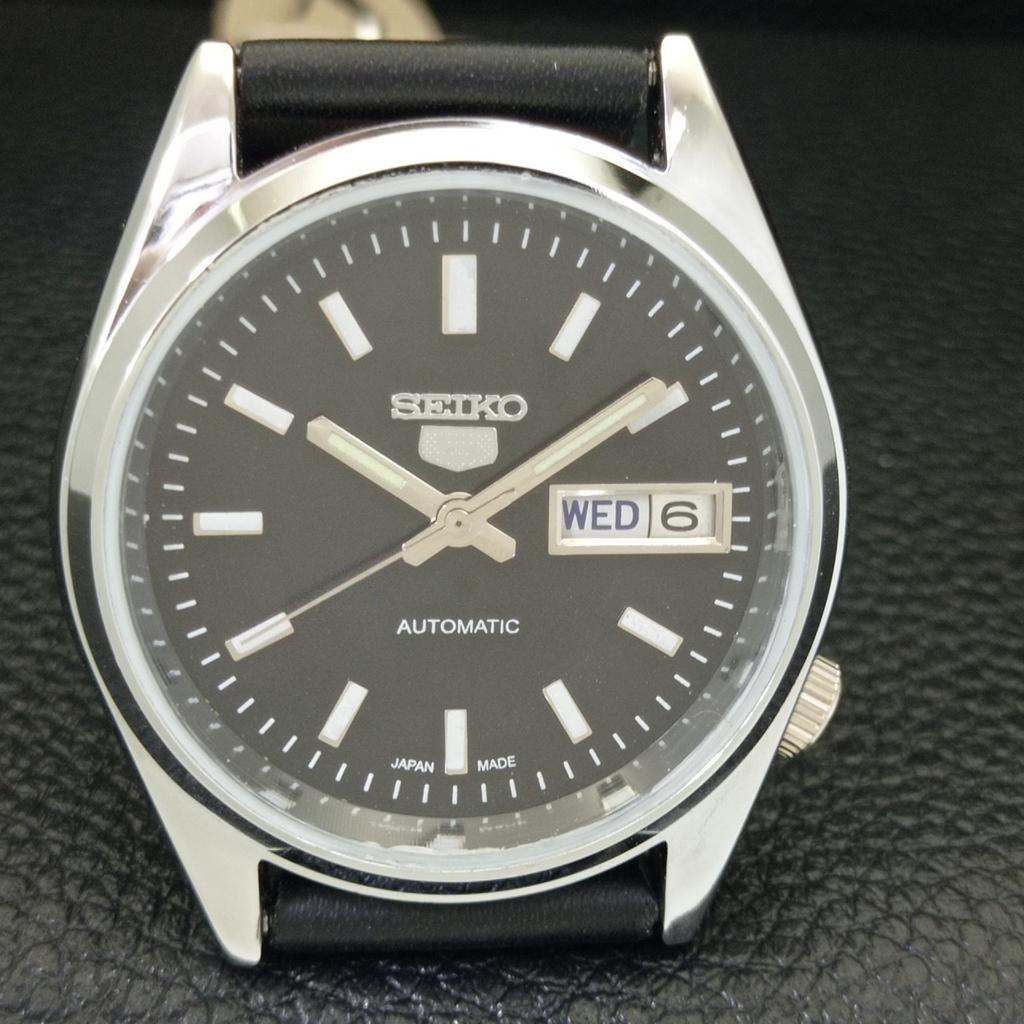JAPAN VINTAGE SEIKO 5 AUTOMATIC REFURBISHED MENS BLACK DIAL WATCH A440542-9 Sk-a440542-1