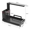 Kitchen Sink Caddy Organizer 304 Stainless Steel Sponge Soap Brushes Dispenser Holder with Rag Rack