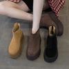 Thick-soled Martin boots women's 2025 new British style autumn and winter velvet small man heightening European popular muffin short boots