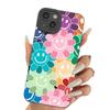 Colorful Smiling Face Flower Eye iPhone Case for Models 12-16 Pro Max & 11