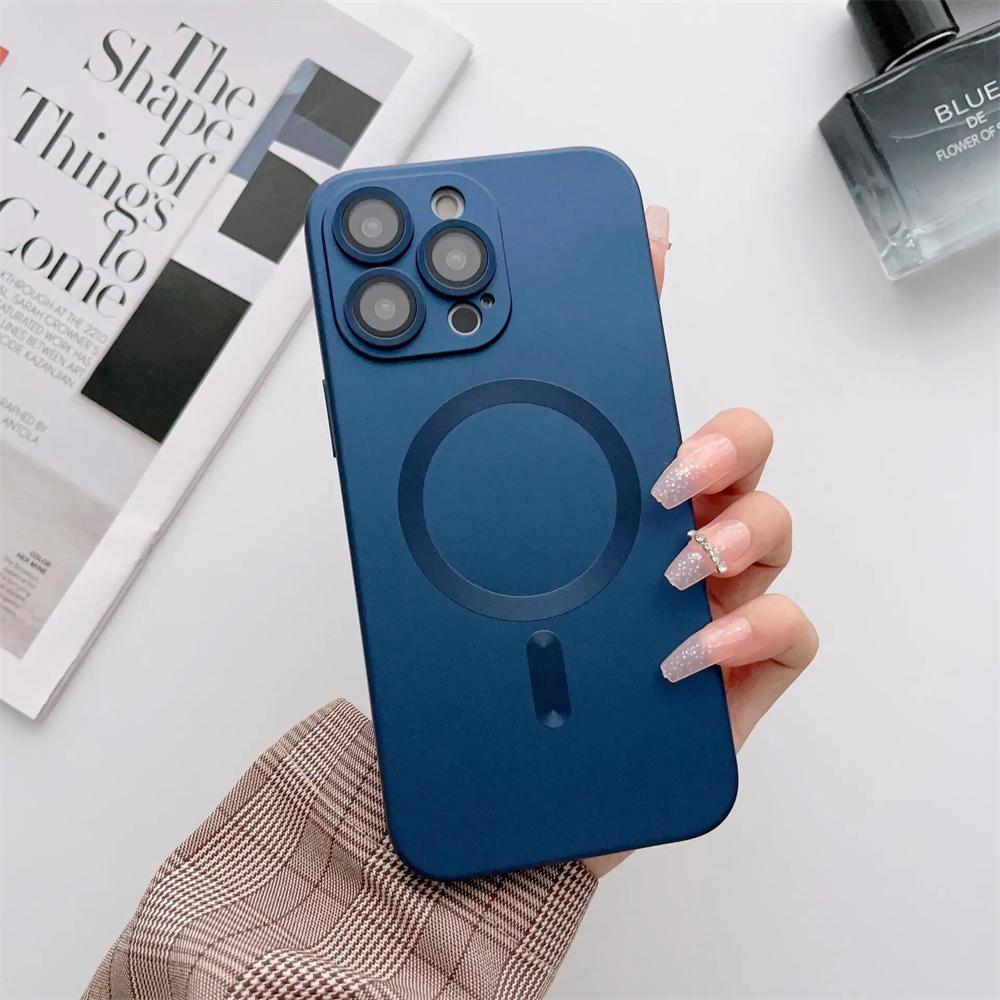 For Magsafe Magnetic Wireless Charge Case For iPhone 17 16 15 14 13 12 11 Pro Max Plus 16e Silicone Glass Lens Protection Cover