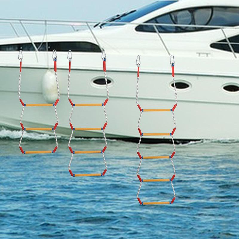 Boat Rope Ladder Swim Ladder,Boat Ladder Extension Resin Ladder Marine Rope Ladder Climbing Ladders for Kayak Inflatable Boat