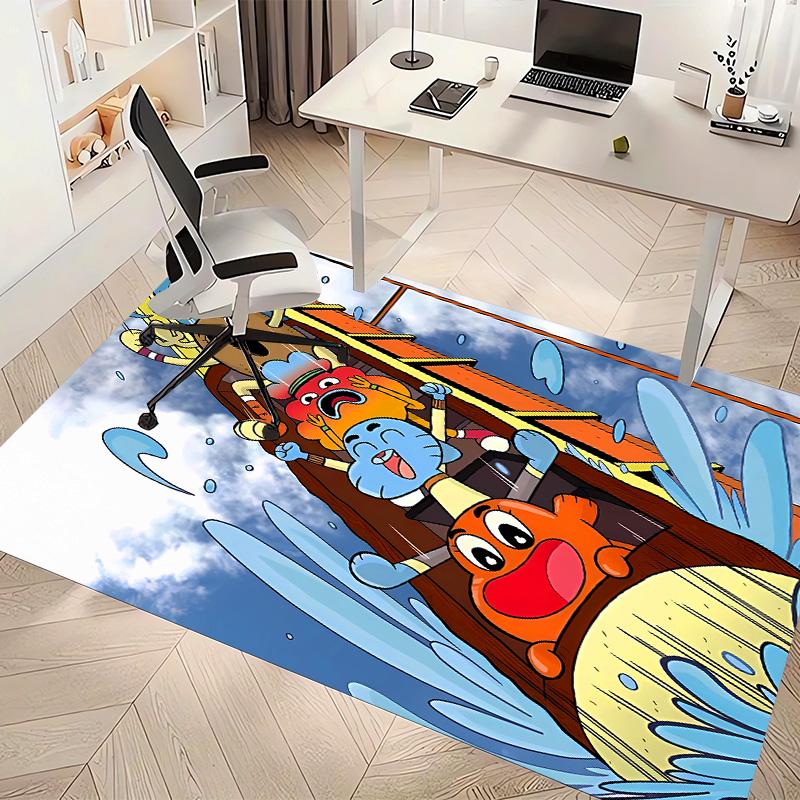 The Amazing World of Gumball Printed Absorbent Washable Carpet, Non-Slip Bathroom Mats, Kitchen Rugs, Yoga Mat,Living Room Entrance, Camping Picnic Ru
