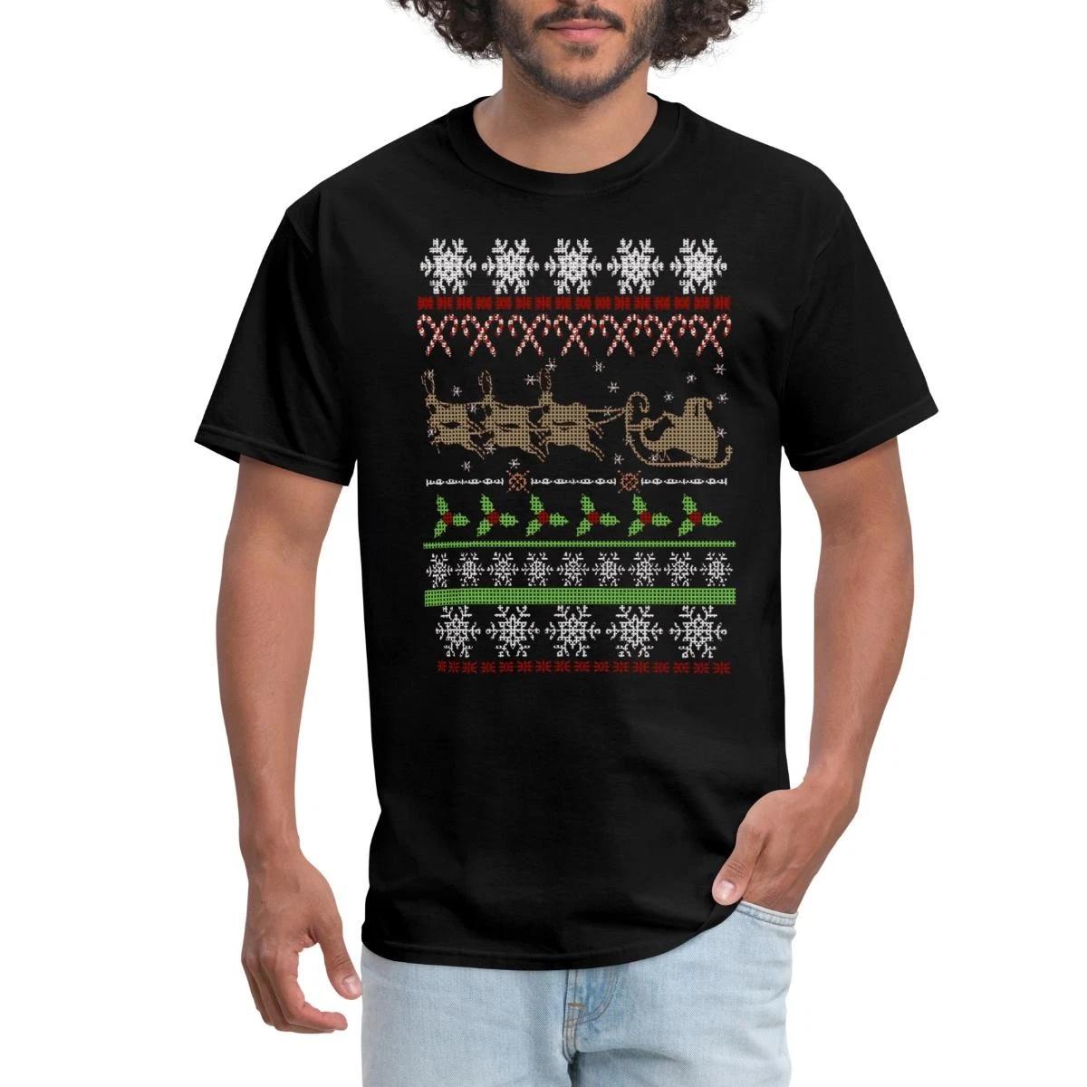Ugly Christmas Sweater Pattern Men s T-Shirt S