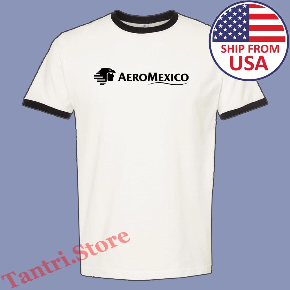 AeroMexico Airlines Men s Ringer Black Size S to 3XL S