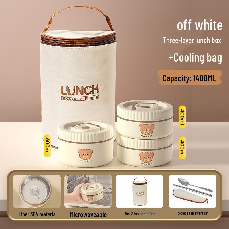 304 Stainless Steel Microwaveable Multi-Layer Insulated Bento Lunch Box