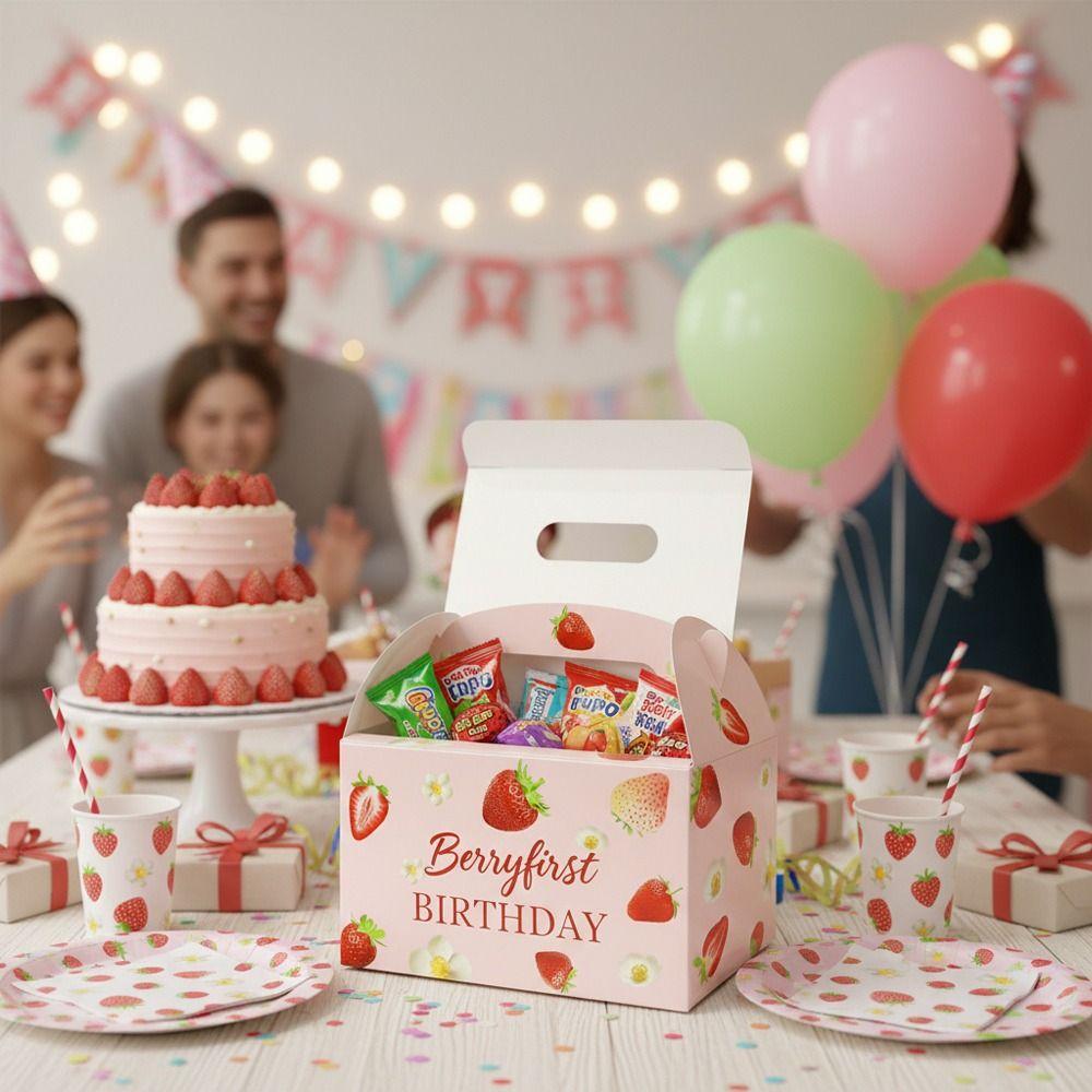 10 Stück Papier Geschenkkarton Leere Box Verpackungsfall Cartoon Handgriff Geschenkboxen Babyparty