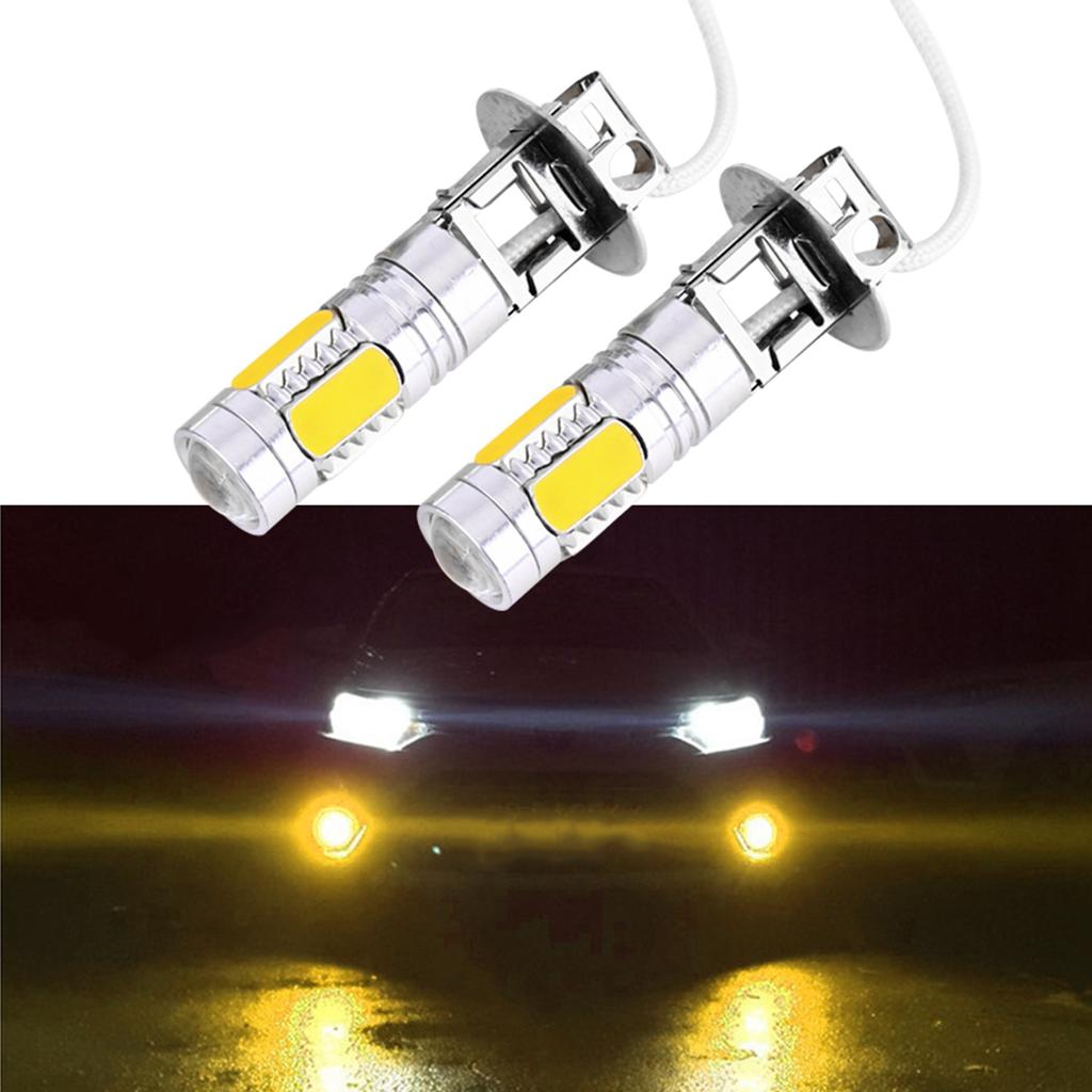 2 Pack H3 LED Fog Light Bulbs 12V 7.5W Yellow Sup Bright 5730 SMD En Gy Saving Lasting Anti-Vibration Safe for Cars Trucks SUV