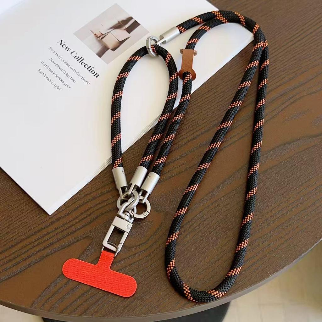 Dual-Function Anti-Lost Crossbody Phone Lanyard with Detachable Wrist Strap and Metal Buckle