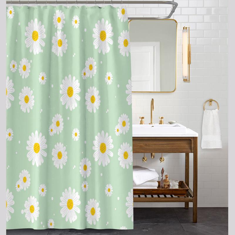 Bathroom Thickened Waterproof Curtain Mildew Proof Shower Curtain Shower Partition Curtain Shower Curtain Bathroom Curtain Free Perforation