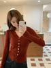 Korean Color Block Long Sleeve Knitted Sweater with Flattering Fit