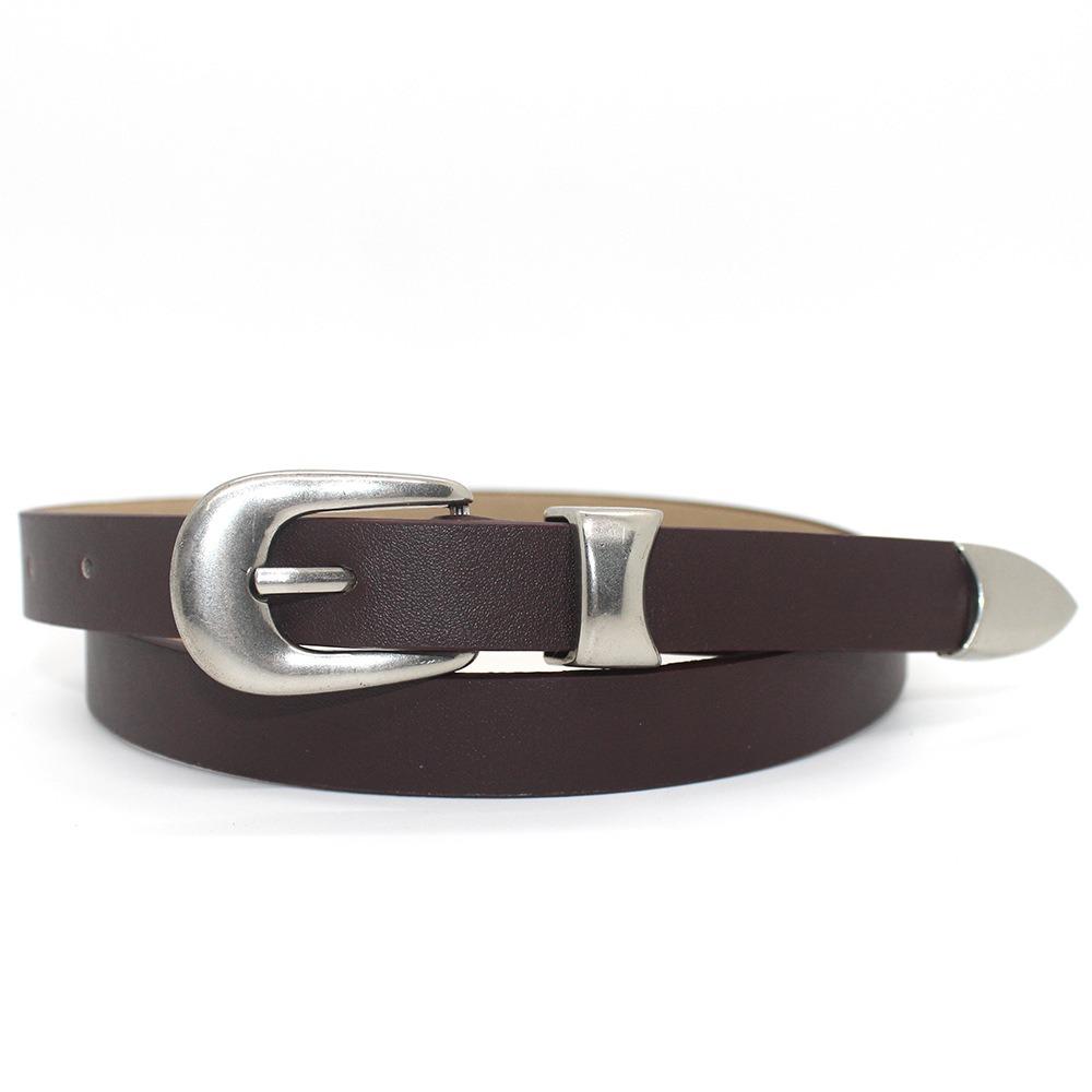 

Korean Silver Buckle Belt Retro Waist Decoration Fashion Trouser Belt Girl Coffee