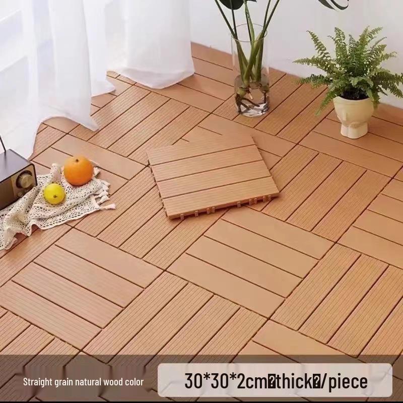 Outdoor Wood-Plastic Interlocking Flooring for Balconies, Terraces, and Courtyards