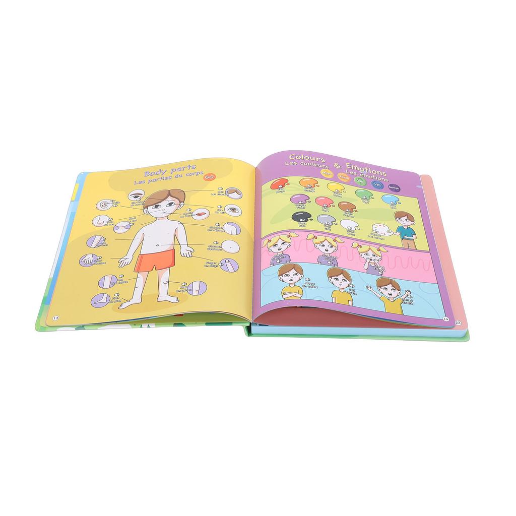 Französisch Englisch Zweisprachiges Soundbuch Frühes Lernen Interaktives Soundbuch Lernspielzeug für Kinder im Alter von 3 8 Jahren