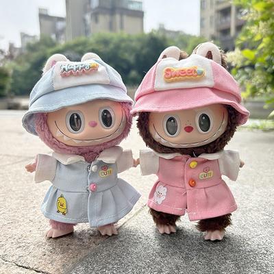 17cm Labubu Bebek Giysileri Moda Giysileri Kapşonlu Üstler Bebek Giysileri Renk Eşleştirme Kapşonlu Üstler Bebek Aksesuarları Sevimli Dekorasyon Küçük Bezler
