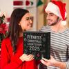 Fitness Gear Christmas Countdown Calendar - 2D Acrylic 24 Days Advent Ornament for Winter Holiday Party Decor, Home Gym, Window