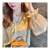 Floral Chiffon Shirt Women's Spring and Summer New Design Sense Little Spice Girl Public Foreign Style Slim and Thin Fashion Casual Top