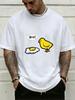 Funny Retro Chick Fried Egg Bro Dialogue Cartoon Graphic Print Unisexs Crew Neck Short Sleeve Tee Casual Daily Soft Basic Wear Top