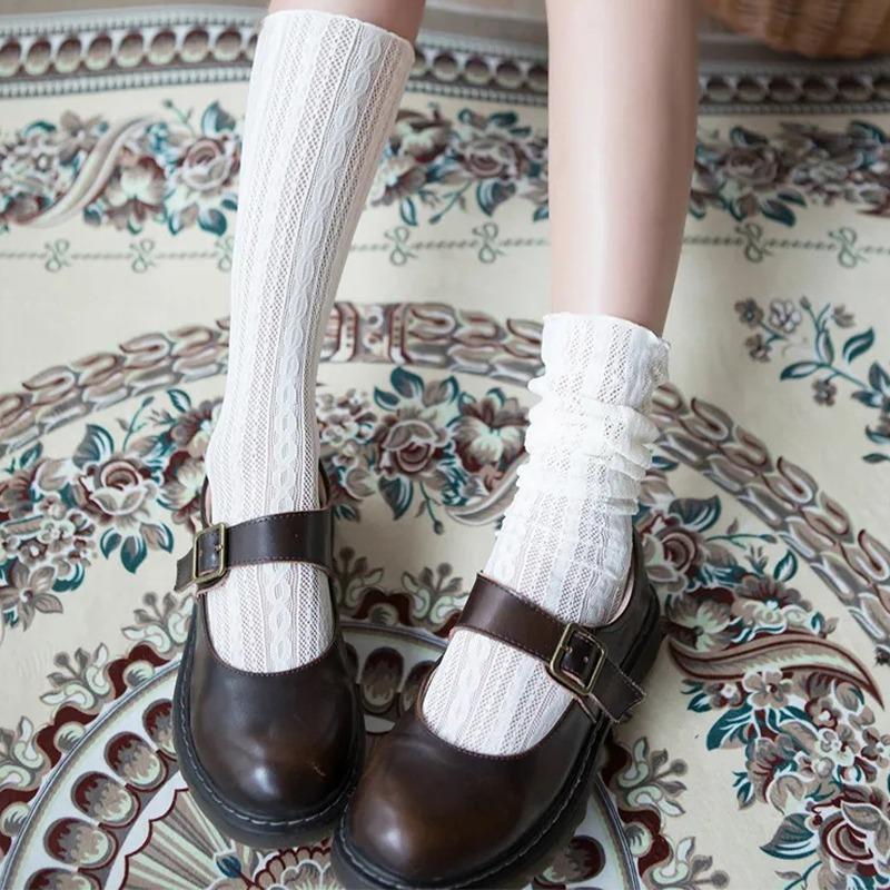 Women Sweet Lace Short Summer Socks Japanese Cute Vintage Hollow Out Cotton Soft Lolita Style Kawaii Sockings High Quality Socks