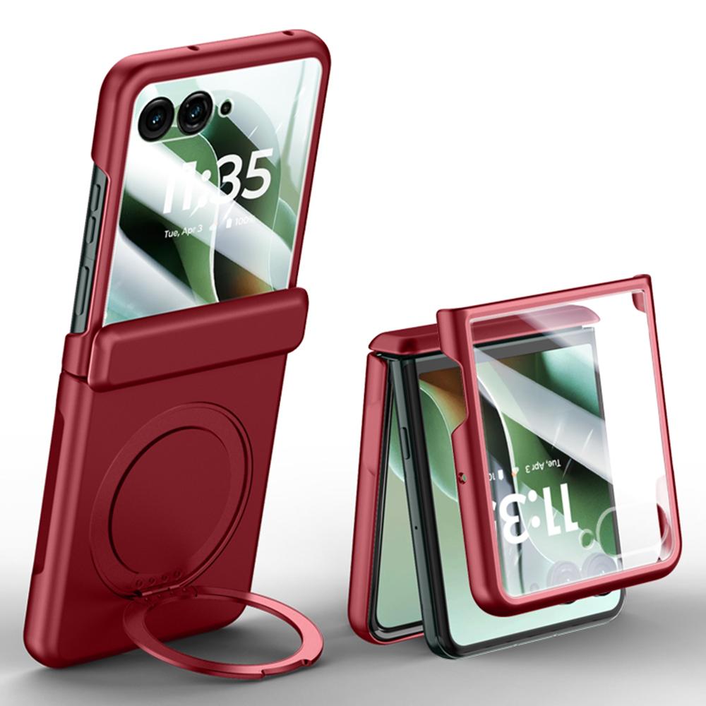 For Motorola Razr 60 Ultra 5G Deksel Kompatibelt med MagSafe Støttefot Hudberøring PC Telefondeksel Innebygd Skjermbeskytter