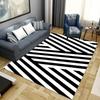 Korean-Inspired Plush Area Rug – Black & White Simple Thick Non-Slip Carpet for Living Room, Bedroom, Modern Home Decor