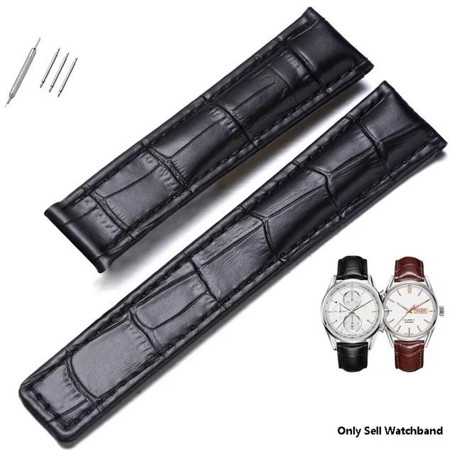 

Оригинальный кожаный ремешок для часов Tag Heuer Carrera Monaco Черный Коричневый Браслет Наручные часы Ремешок для часов 19мм 20мм 22мм 19mm