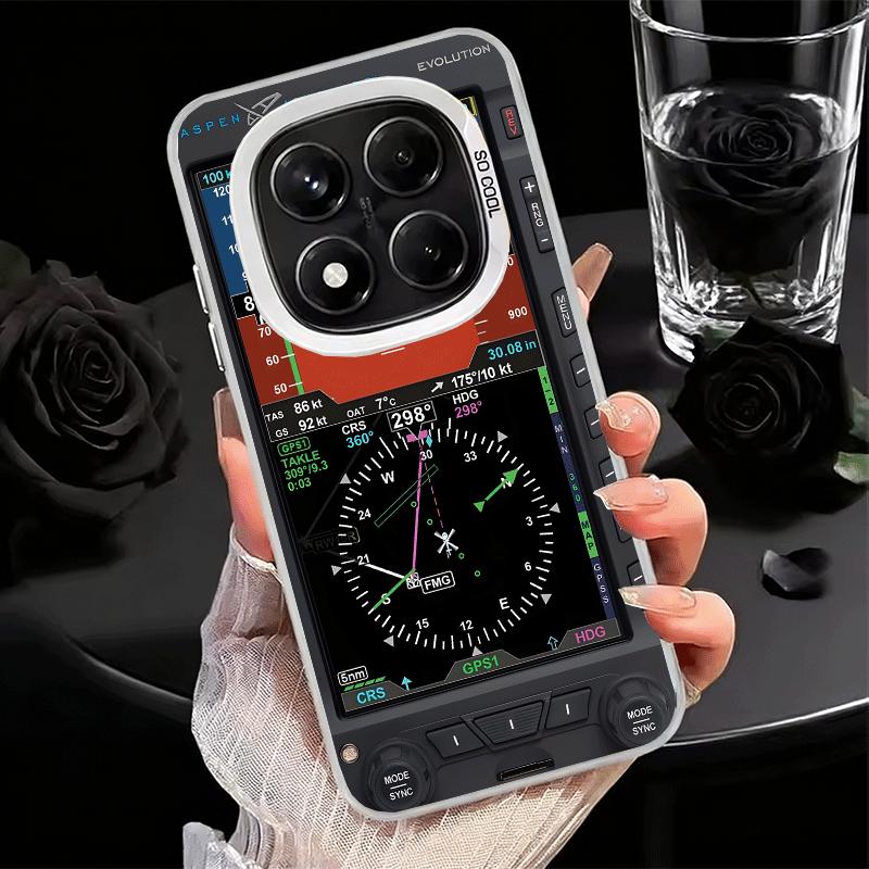 Aircraft Instrument Cockpit Radar Soft Phone Case for Samsung Galaxy S24 S25 FE S26 Edge S23 Ultra S22 Plus S21 + Shockproof Cov
