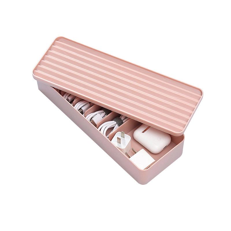Cable Storage Box Colorful Plastic Data Line Storage Container Desk Stationery Makeup Organizer Key Jewelry Box Office Holder