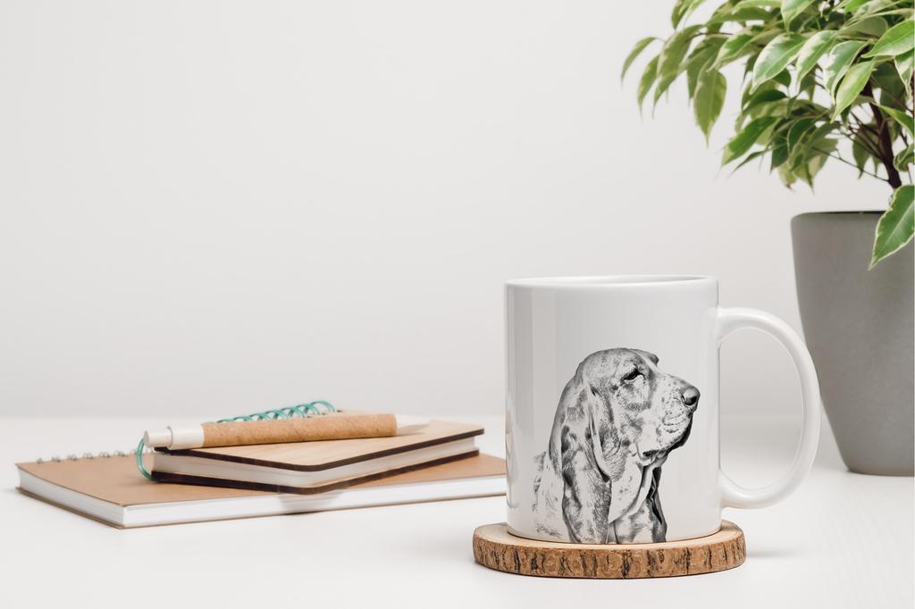 Basset Hound - Cup with a Dog, Cheerful Cup for a Dog Lover, Personalized Gift from the Art-Dog Brand