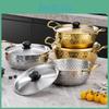 Korean Hammerpattern Stainless Golden Steel Ramen Pot Multipurpose Instant Noodle And Soup Pot With Lid