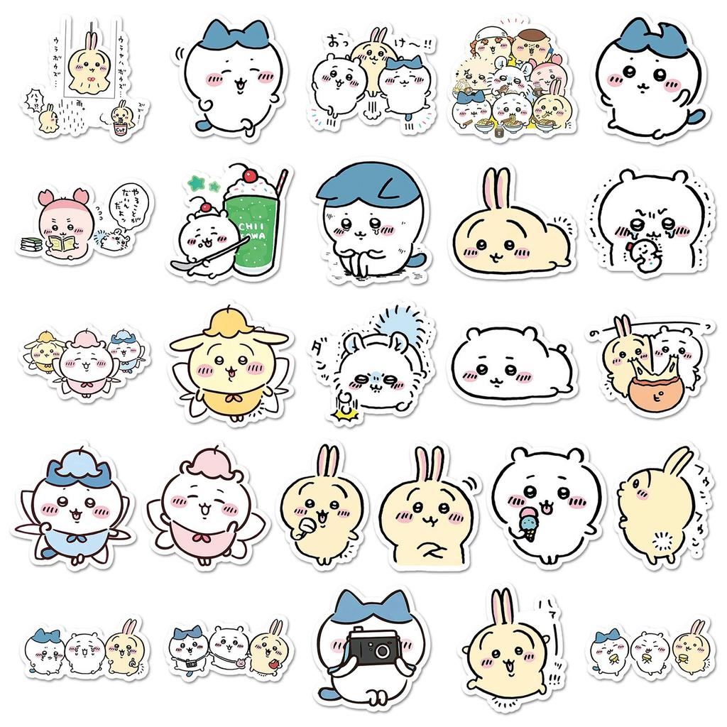 51 Chiikawa Cartoon Stickers: Cute Japanese Anime for Phones, Journals, Water Bottles
